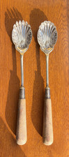 Vintage Silver-Plated EPNS Serving Spoon and Fork Set Victorian Edwardian Era
