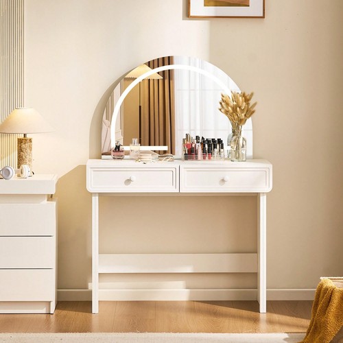 White wooden dressing table - wooden,