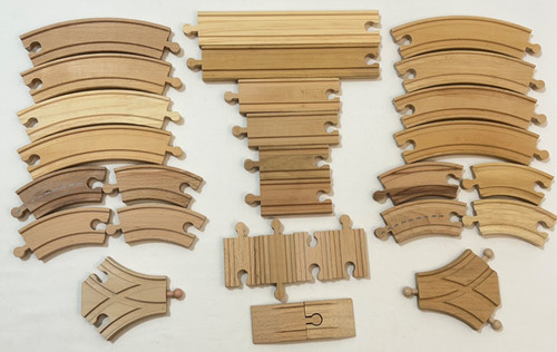 Wooden train track - set, x30