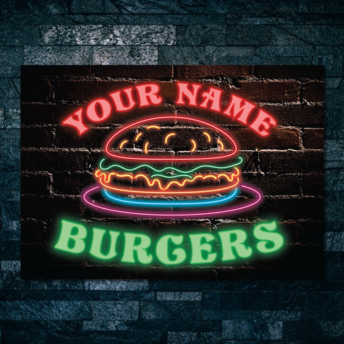 Personalised name metal burger - metal,