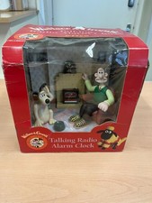 rare wesco wallace & gromit talking radio alarm clock with box working #office13