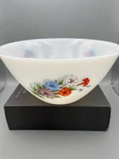 Arcopal Volubilis Salad Bowl, Vintage, Retro, Floral Tableware, Milk Glass 