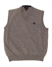 BROOKS BROTHERS Boys Vest Tank Top 13-14 Years XL Grey Wool CU10