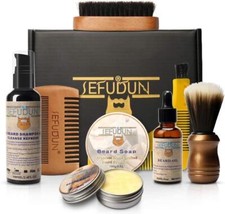 8pcs Men's Beard Care Shampoo Balm Oil Brush Comb Gift Kit Grooming Shaving Set