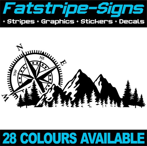Compass mountains stickers - compass,