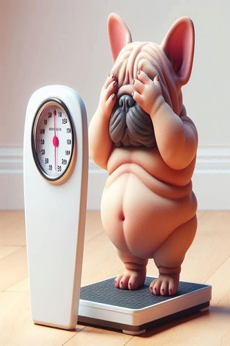 Brand new funny dog scales - on,