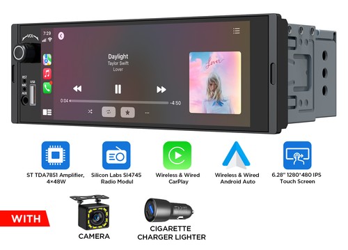 Single din car stereo - single,