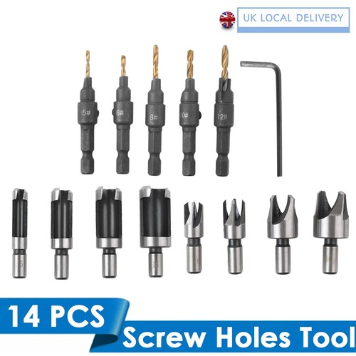 Piece wood plug cutter - 14-piece,