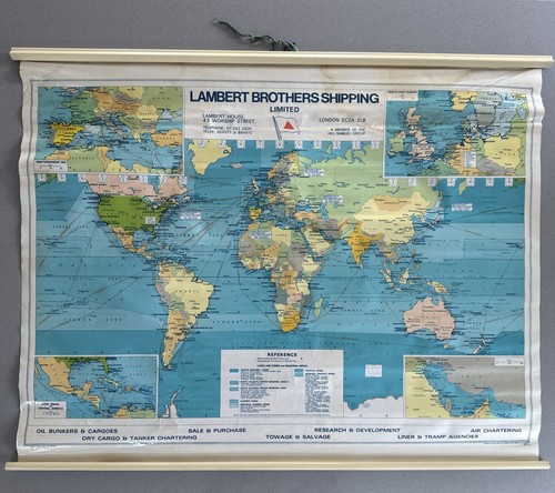 World map vtg 1980 - map,