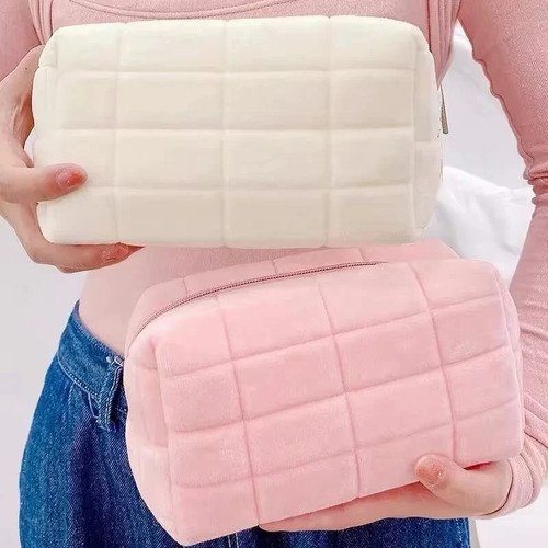 Large fur makeup bag cosmetic - fur,