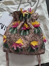 Zara Floral Beaded Mini Bucket