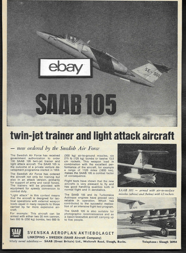 Saab 105 twin - jet, &
