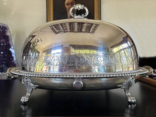 Antique large silver plate - antique,