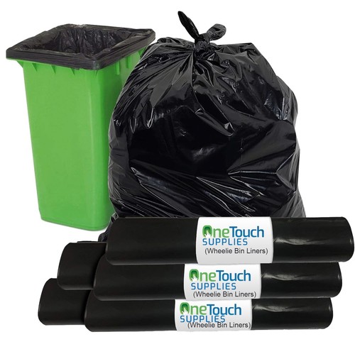 Wheelie bin black liners heavy - black,