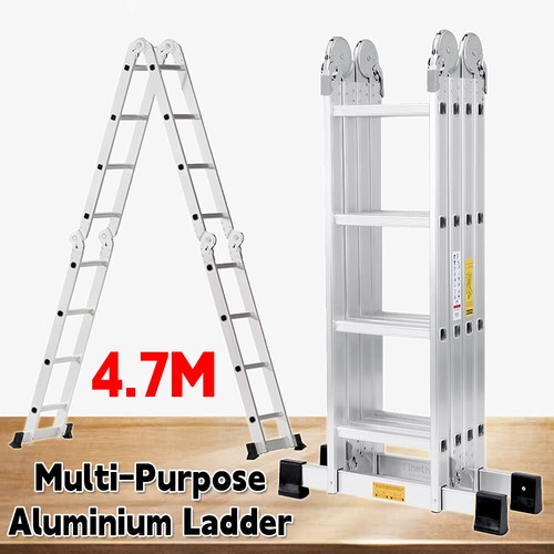 Aluminium folding ladder - 4.7m,
