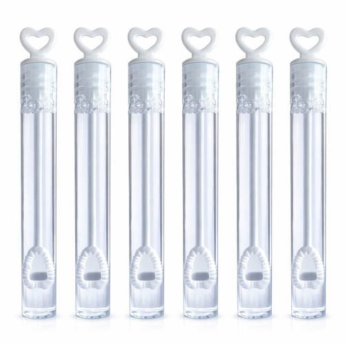 Heart bubble tubes 144 white - bubble, 1-144