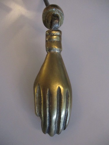 Old solid brass hand - , door
