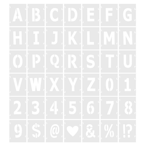 Inch letter number stencils - 1,