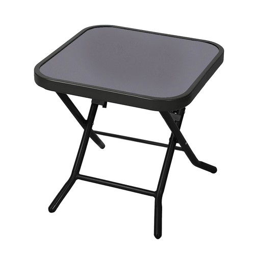 Folding side table glass top - side,