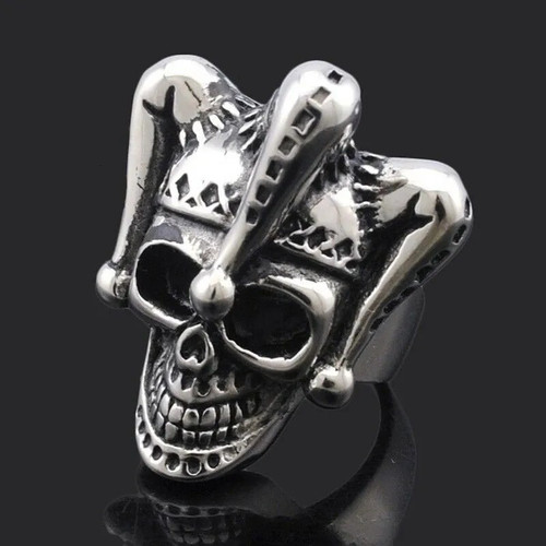 Gothic skull jester ring - jester, –