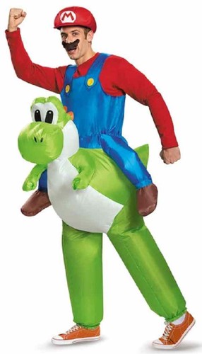 Mario riding yoshi super - riding,