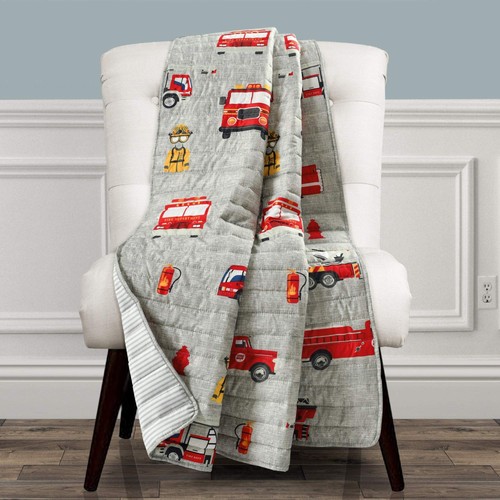 Lush decor fire truck throw - decor,