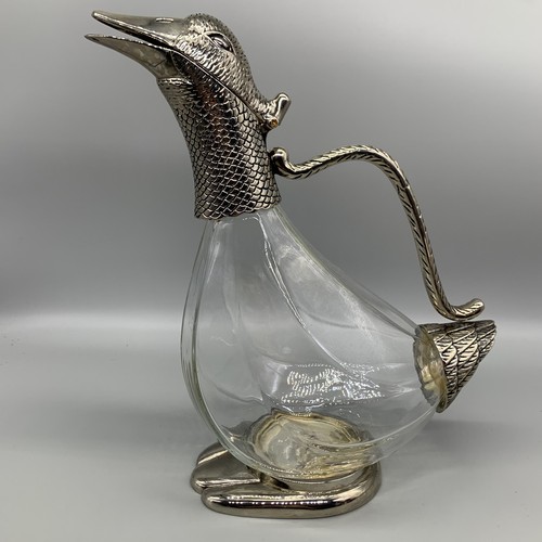 Metal glass novelty duck - glass,