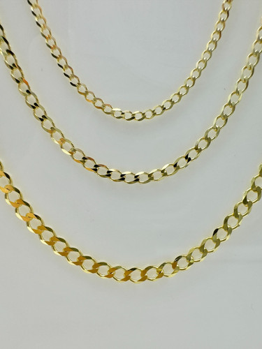 9ct yellow gold flat curb - gold,