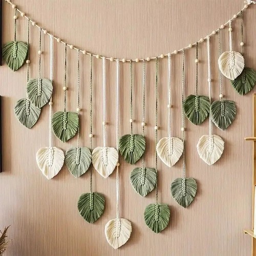 Cotton macrame wall hanging - cotton,