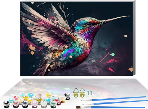 Framed bird paint numbers - bird,