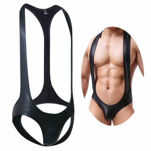 Mens bodysuit faux - faux, leather