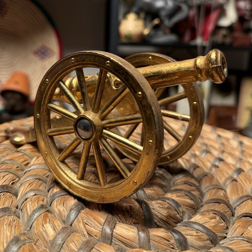 Vintage brass cannon - cannon, ornament