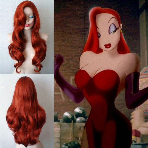 Jessica rabbit copper red wavy - red,
