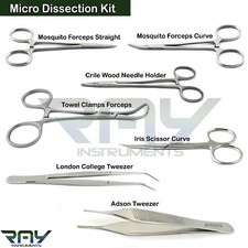 Micro Dissection Kit Hemostatic Needle Holder Forceps Scissor College Tweezer