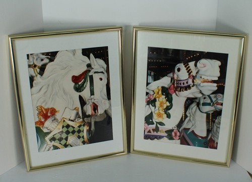 Pair antique carousel horse - carousel,