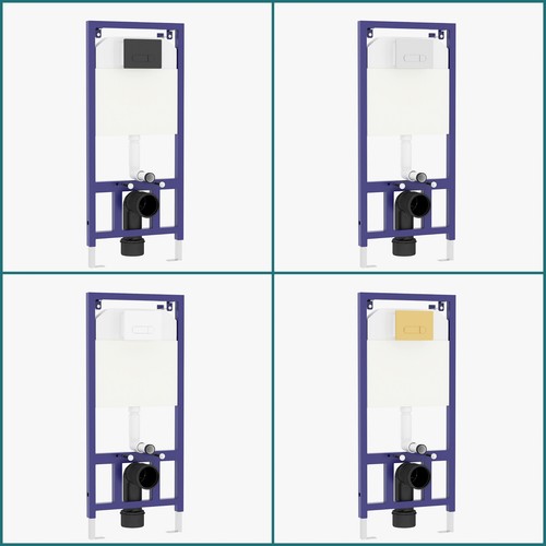Wall hung toilet steel frame - wall,