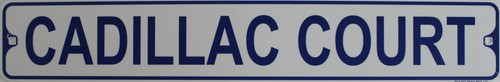 Metal street sign cadillac - metal,