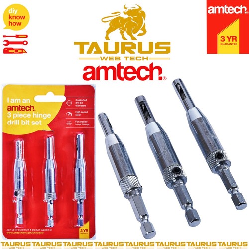 Amtech hinge drill set - 3,