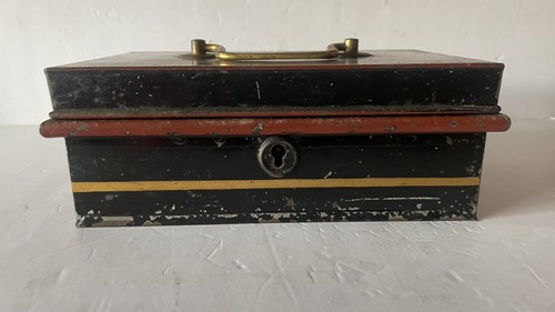 Vintage metal cash tin money - vintage,