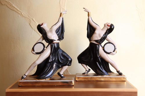 Antique art deco nude - antique, dancing