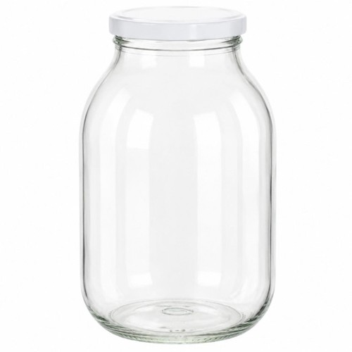 Large glass jar with white - 3l,