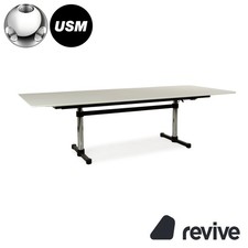 USM Haller Kitos Dining Table Wood White Manual Function 250 X 70-106 X 100 Cm