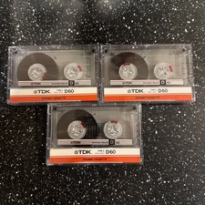 TDK D60 Blank Audio Tapes 3 Pack IECI/TYPE 1 Cassettes opened never used