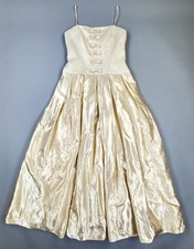 Vtg 50s 60s Gold Bow Prom