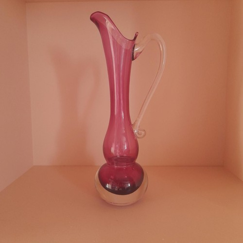 Pink cranberry glass jug bud - pink,