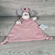 Baby Comforter Disney Minnie Mouse Grey White Blanket Doudou Soother Blankie