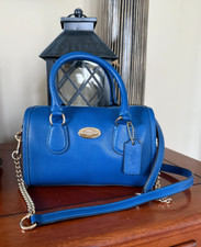 COACH BABY BENNETT SATCHEL CROSSBODY BAG Blue Leather