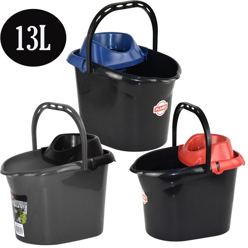 13l mop bucket grey - grey, plastic