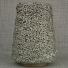 UNIQUE WOOL LINEN THICK WEAVING YARN 400g CONE WARP WEFT GREY BLUE FANCY FLAX