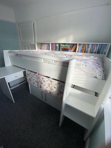 Single cabin bed with desk - with,